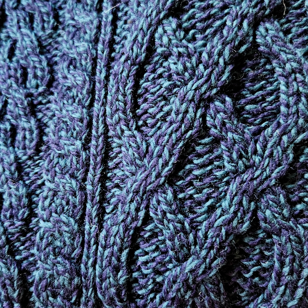 Aran Crafts Men's Atlantic blue 1/2 Zip Cable Knit Zip Sweater $189 - Picture 5 of 16